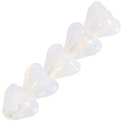 Perline di vetro a fiore 5x6 mm - White Opal x10|raw }}