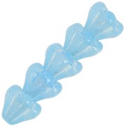 Perline di vetro a fiore 5x6 mm - Light Sapphire x10