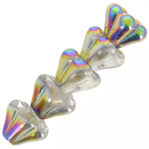 Perline di vetro a fiore 5x6 mm - Crystal Marea x10