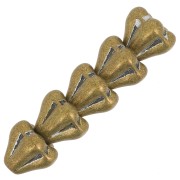 Perline di vetro a fiore 5x6 mm - Cristallo metallico bronzo x10