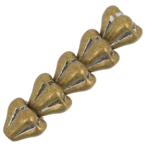 Perline di vetro a fiore 5x6 mm - Cristallo metallico bronzo x10