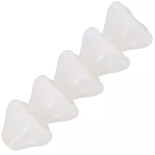 Perline di vetro a fiore 6x8 mm - Opale bianco x10
