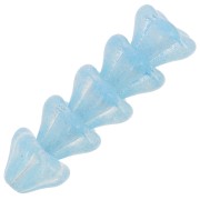 Perle di vetro fiore 6x8 mm - Zaffiro chiaro x10|raw }}