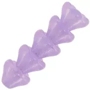 Perline di vetro a fiore 6x8 mm - Cristallo Viola Perla x10
