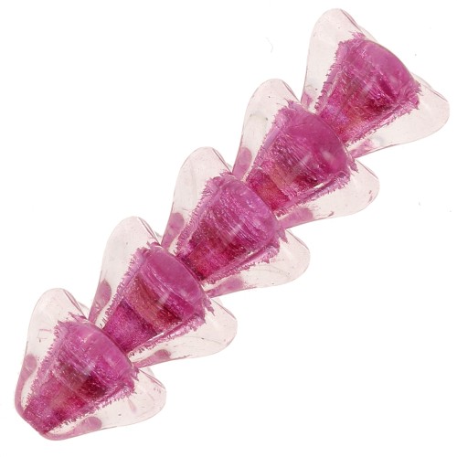 Perline di vetro a fiore 6x8 mm - Crystal Rose x10