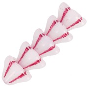 Perline di vetro a fiore 6x8 mm - Bianco Opale Rosso x10