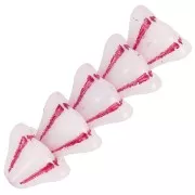 Perline di vetro a fiore 6x8 mm - Bianco Opale Rosso x10