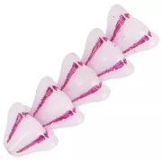 Perline di vetro a fiore 6x8 mm - Bianco Opale Rosa x10