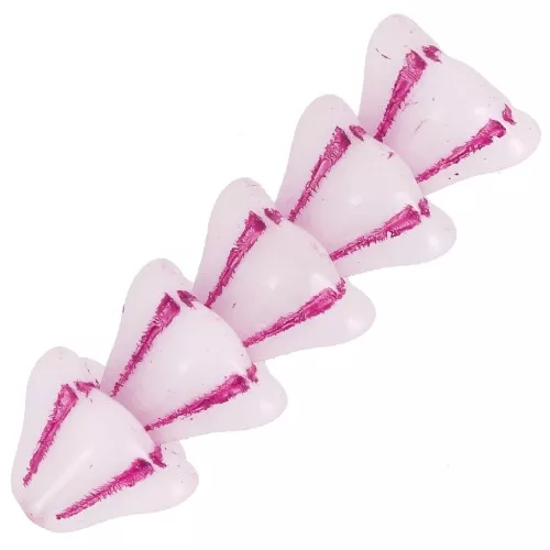 Perline di vetro a fiore 6x8 mm - Bianco Opale Rosa x10