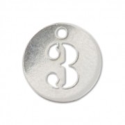 Ciondolo cifra 3 - mm. 8.5 in Argento 925 x1|raw }}