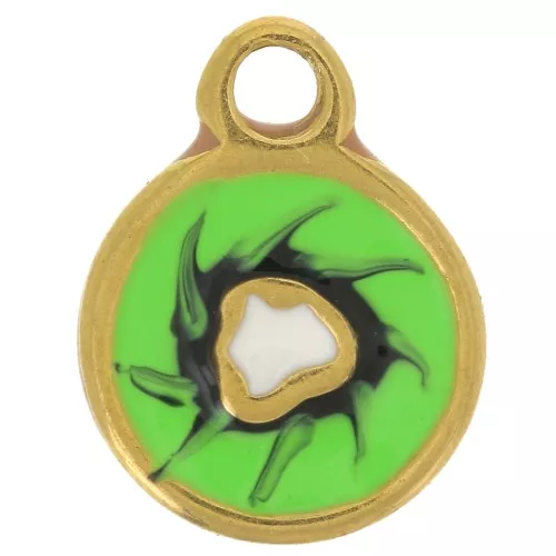 Grande ciondolo religioso francese con medaglia in oro giallo 18 carati raffigur Grande ciondolo religioso francese con medaglia in oro giallo 18 carati raffigur