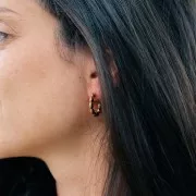 Orecchini a cerchio con filo a chicco di riso - 20 mm -Acciaio inox316L dorato x2