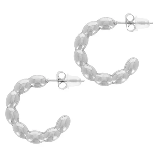 Orecchini a cerchio con filo a chicco di riso 20 mm - acciaio inossidabile 316L x2