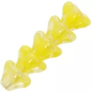 Perle di vetro a fiore 6x8 mm - Giallo cristallo x10