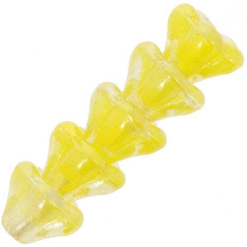 Perle di vetro a fiore 6x8 mm - Giallo cristallo x10