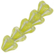Perline di vetro a fiore 5x6 mm - Cristallo verde lime argento x10|raw }}