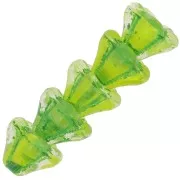 Perline di vetro a fiore 6x8 mm - Cristallo Giallo Verde Lime x10