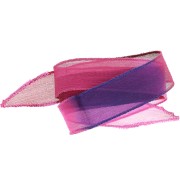 Nastro di seta da 25 mm - Tie and dye - Viola - Rosso scuro - Rosa x85cm|raw }}