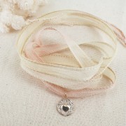 Nastro di seta da 10 mm - Tie and dye - Bordeaux - Viola - Cammello x85cm