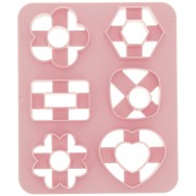 Set di 6 stampi in plastica per modellazione e pasta polimerica-Cuore - Fiore x1