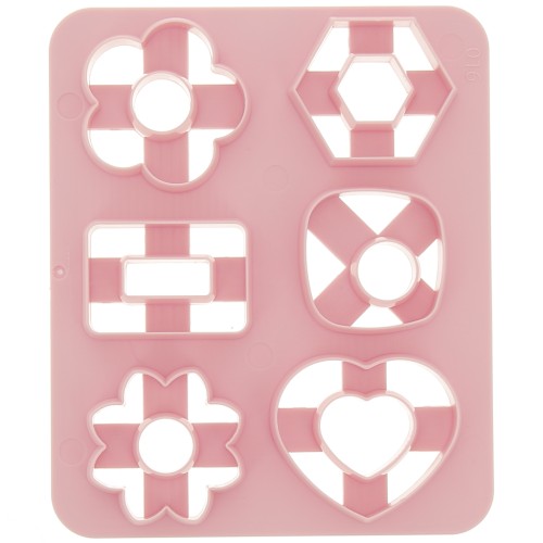 Set di 6 stampi in plastica per modellazione e pasta polimerica-Cuore - Fiore x1