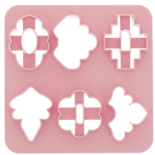 Set di 6 stampi in plastica per modellazione e pasta polimerica - Floral x1