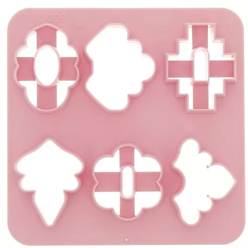 Set di 6 stampi in plastica per modellazione e pasta polimerica - Floral x1