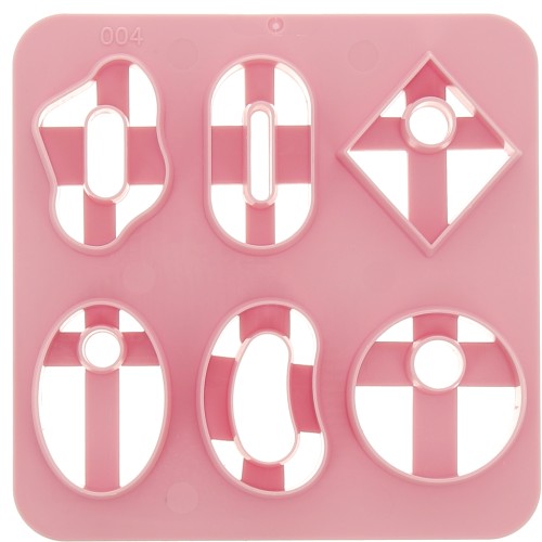 Set di 6 stampi in plastica per modellazione e pasta polimerica - Ovale x1