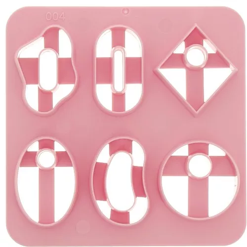 Set di 6 stampi in plastica per modellazione e pasta polimerica - Ovale x1