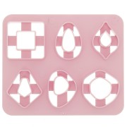 Set di 6 stampi in plastica per modellazione e pasta polimerica - Geometriche x1|raw }}