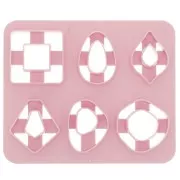 Set di 6 stampi in plastica per modellazione e pasta polimerica - Geometriche x1