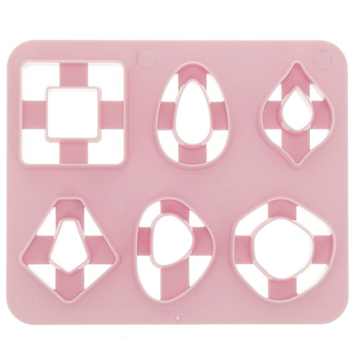 Set di 6 stampi in plastica per modellazione e pasta polimerica - Geometriche x1