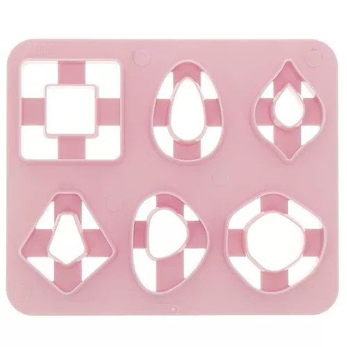 Set di 6 stampi in plastica per modellazione e pasta polimerica - Geometriche x1