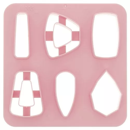 Set di 6 stampi in plastica per modellazione e pasta polimerica - Trapezio x1