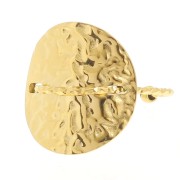 Anello martellato con filo diamantato - da T52 a 59 - acciaio inox304L dorato x1|raw }}