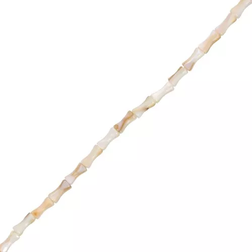 Perle tubolari di bambù in madreperla colorata 8x4 mm Sand x37 cm