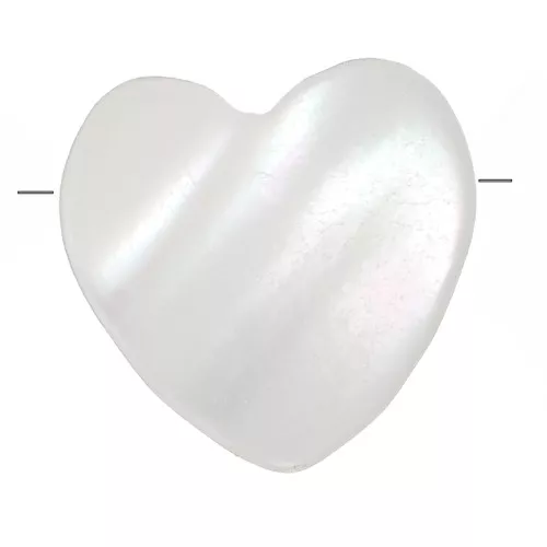 Perla a cuore in madreperla da 10 mm - foro orizzontale - naturale x1