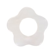 Perline fiore di madreperla incavata da 14 mm - crema x6