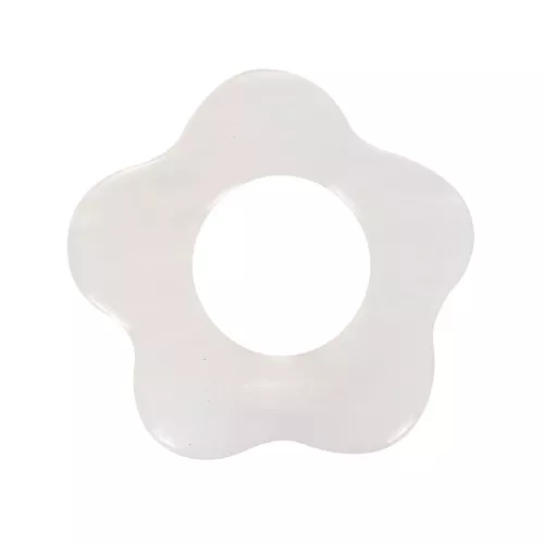 Perline fiore di madreperla incavata da 14 mm - crema x6