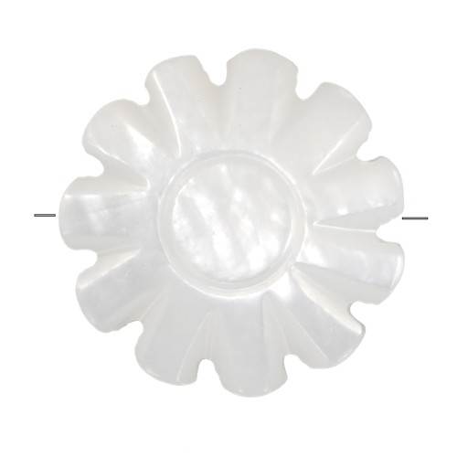 Perlina fiore di madreperla da 10 mm - Naturale x1