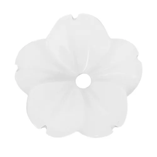 Fiori curvi in resina opaca - 9 mm - Bianco x10