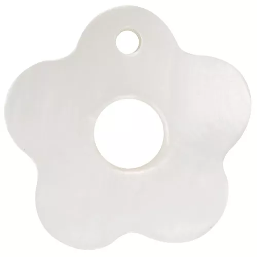 Pendenti fiore cavo in madreperla 19 mm Naturale x5