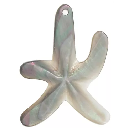 Pendente stella marina in madreperla 39x28 grigio cangiante x1