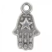 Ciondoli Khamsa mm. 18 Placcatura argento antico x5
