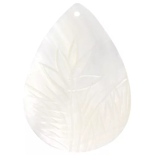 Pendente a goccia floreale Madreperla 39x28 mm - Naturale x1