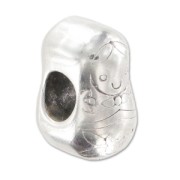 Passante matriochka per ciondoli mm. 5 Placcatura argento antico x1