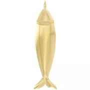 Pendente forma di pesce 49x12 mm - Acciaio inossidabile 316L -Dorato x1