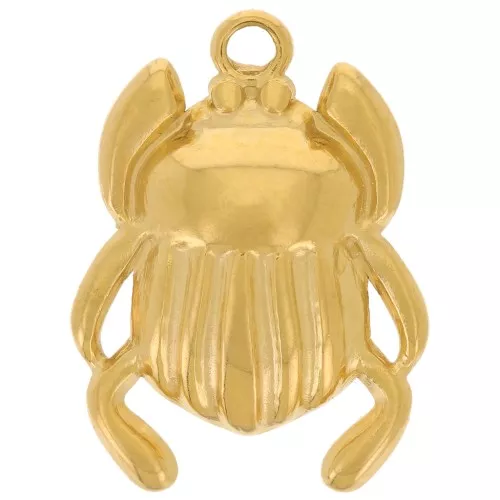 Pendente forma di scarabeo 18x13 mm - Acciaio inossidabile 304L dorato x1