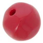 Perles rondes irregulières - Cerise - en résine 21x25 mm - Rouge foncé x4