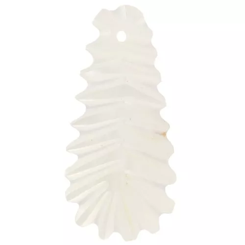 Ciondoli a forma di foglia curva 25x13 mm in Madreperla - Naturale x2